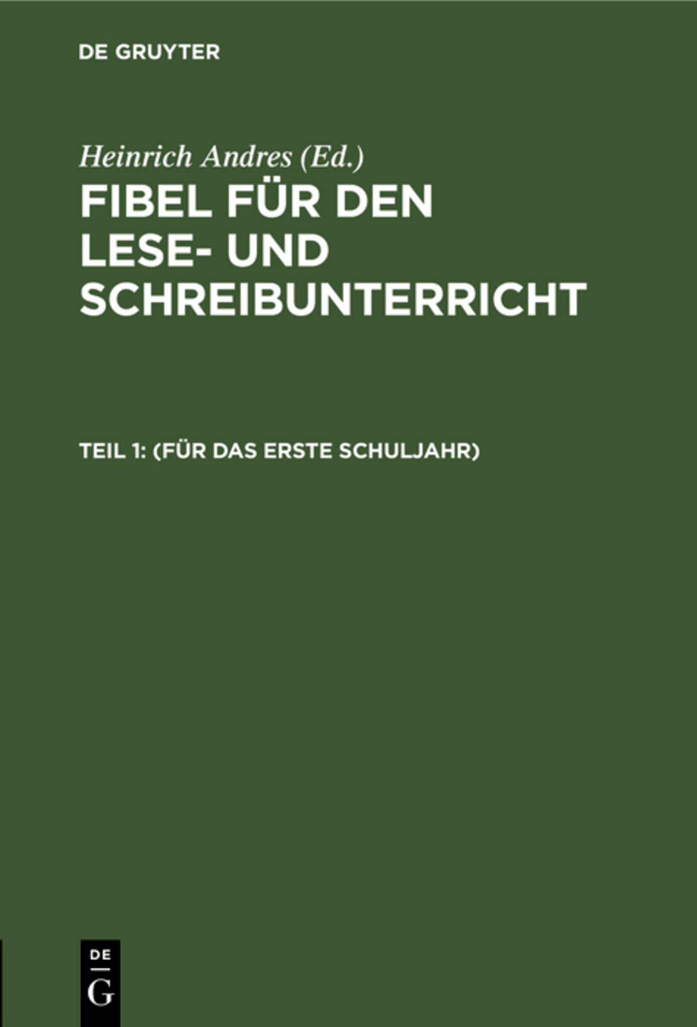 (Für das erste Schuljahr)